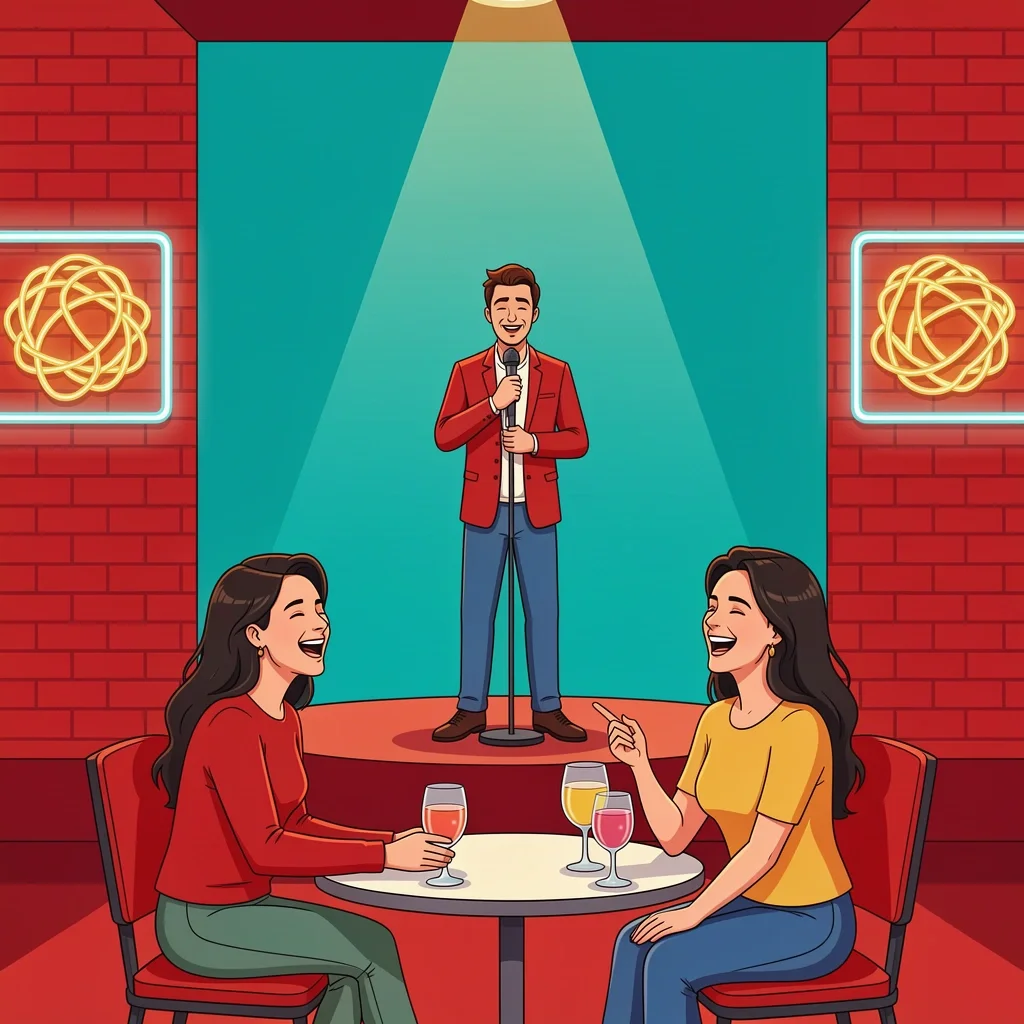 Affordable Comedy Date The Second City Couple laughing at a comedy show at The Second City, an affordable date night in Chicago