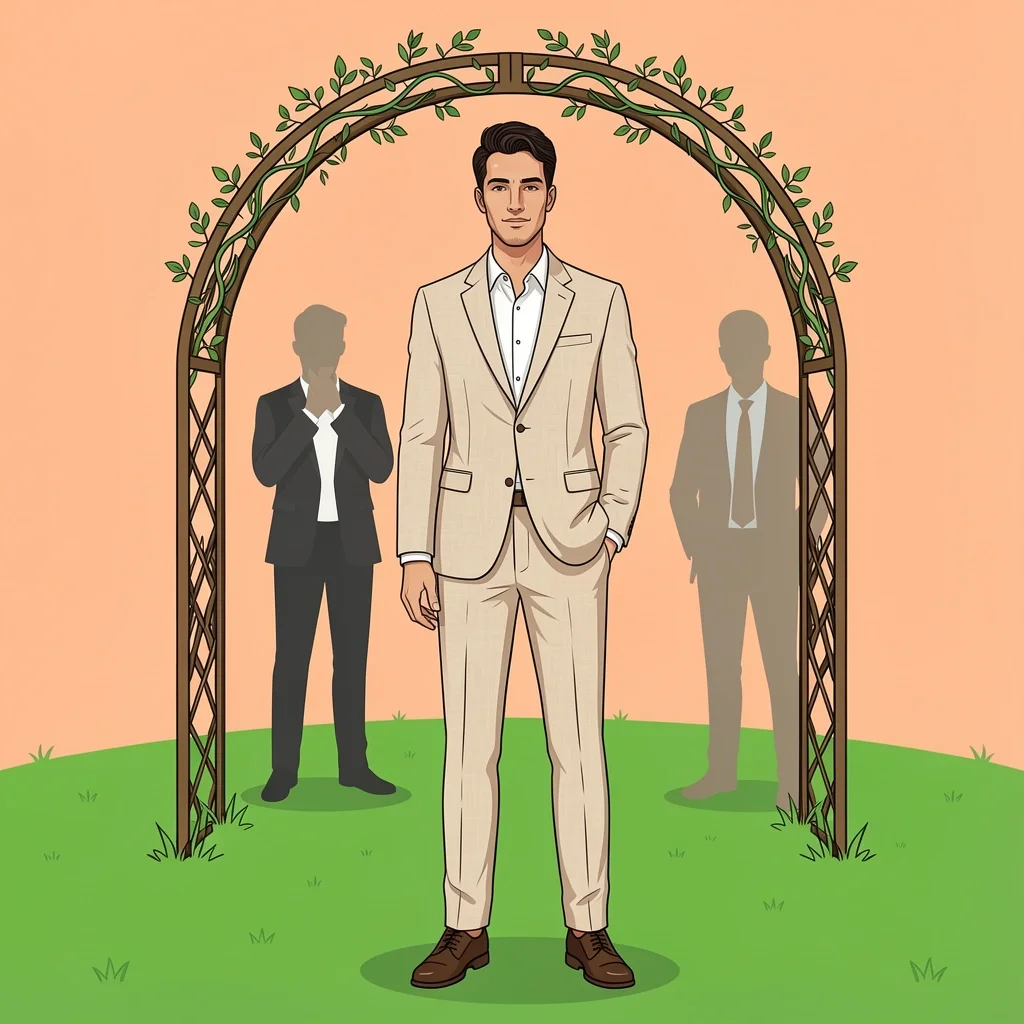 Backyard Wedding Formality Sweet Spot Guest in perfect semi-formal attire for backyard wedding, avoiding extremes
