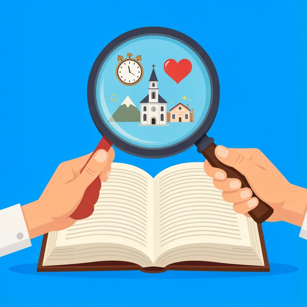 Evaluating Devotional Needs Couple using a magnifying glass to evaluate a devotional against their specific needs