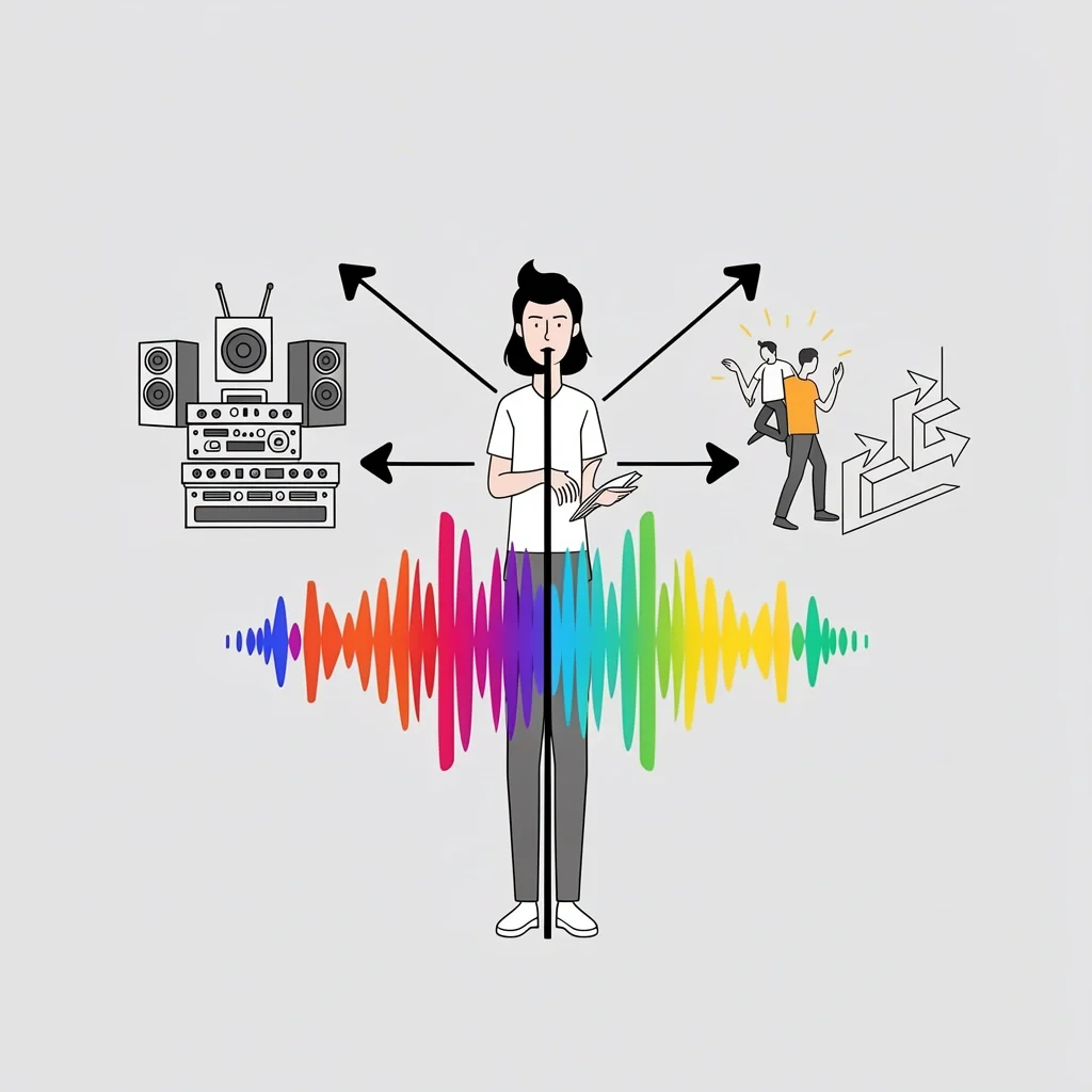 Three Roles of a Wedding DJ Visual metaphor showing three key roles of a DJ: equipment manager, crowd director, and energy reader