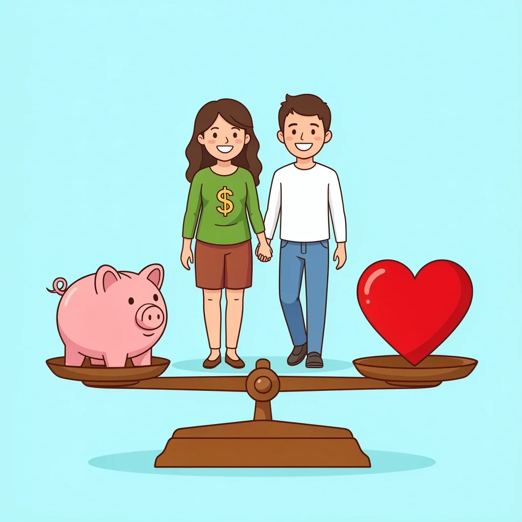 Balance scale comparing cost of therapy with emotional value of a healthy marriage
