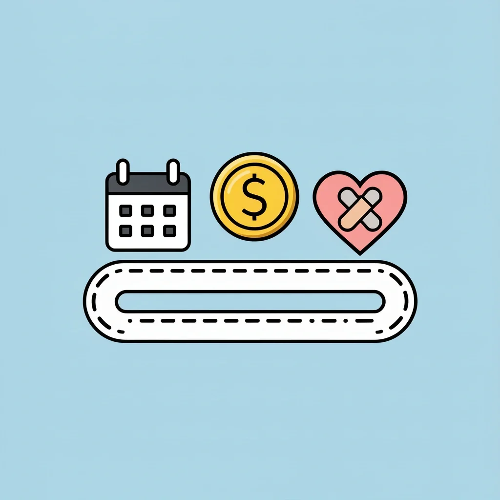 First Year Marriage Action Plan Roadmap with three stops: calendar, coin, and heart with bandage representing Sunday Check-In, Money Date, and Repair Script