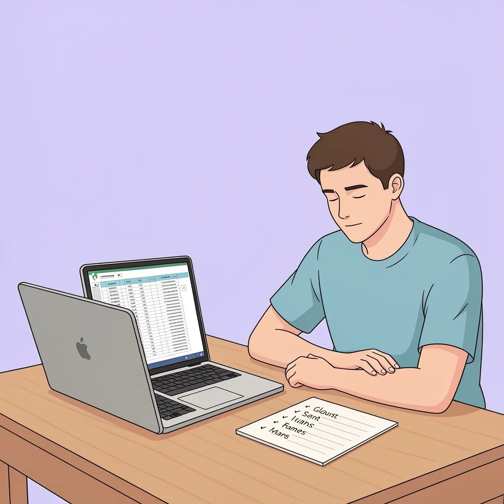 Relief of a Small Guest List Person feeling relieved while comparing a messy large guest list to a small handwritten intimate list