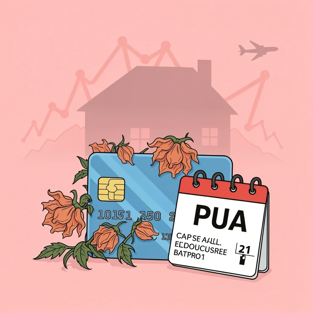 Hidden Cost of Wedding Debt Credit card with wilting flowers symbolizing wedding debt and lost future opportunities.