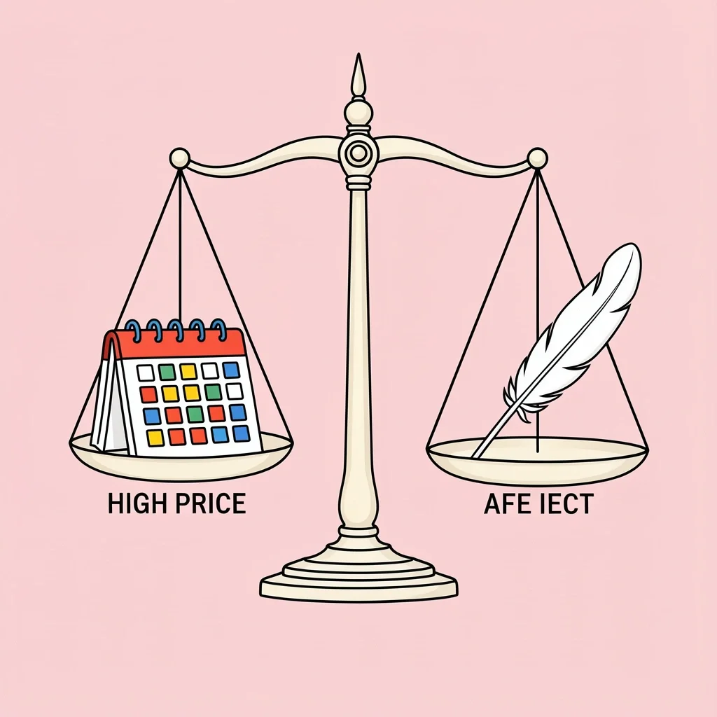 Wedding Timeline Myths vs Facts Balance scale tipping toward facts over myths about wedding planning timelines