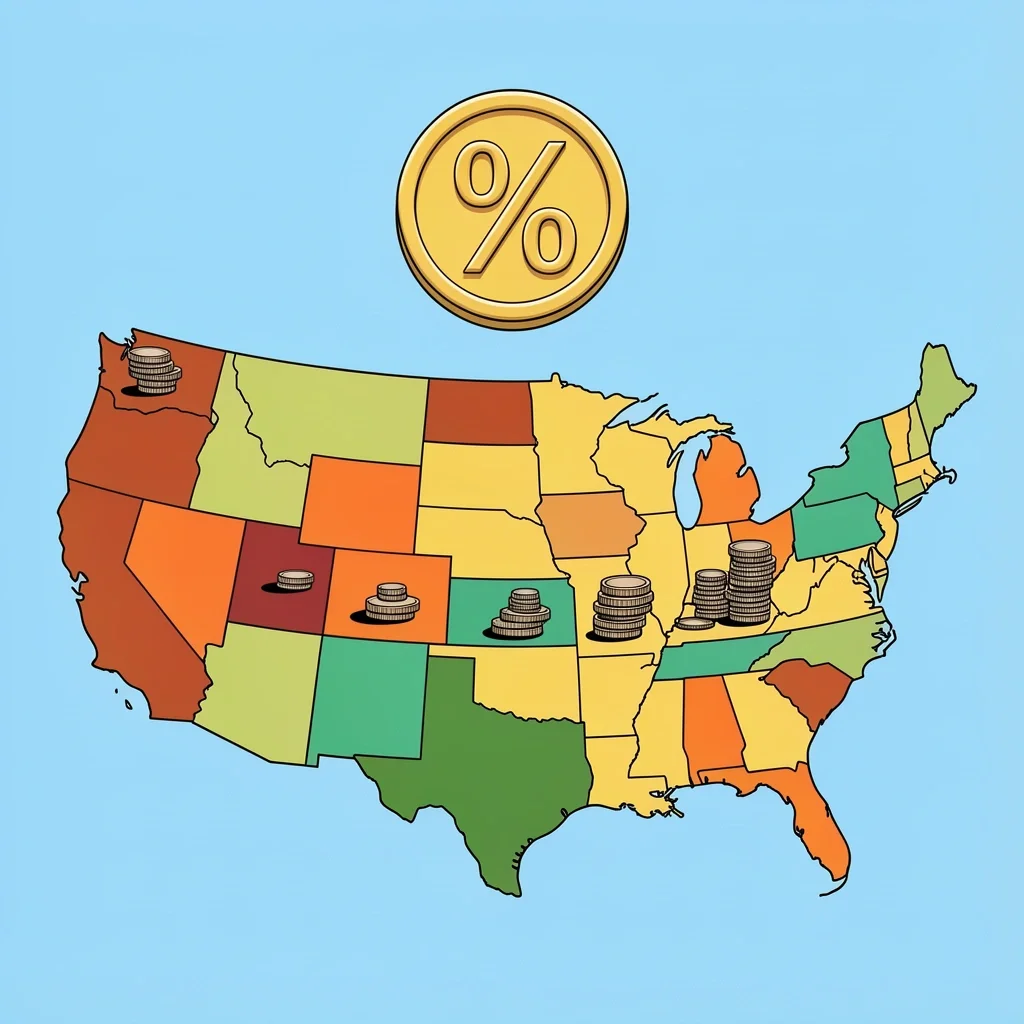 National Average Rehearsal Dinner Cost Map Stylized US map with colored regions and coin stacks representing regional rehearsal dinner cost variations.