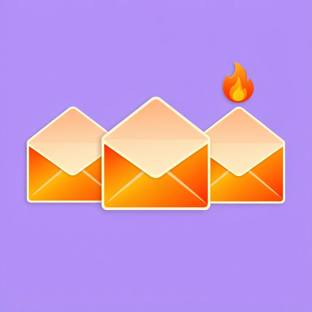 Perfect Nudge Sequence for RSVPs Three envelopes increasing in size and color for RSVP nudge sequence