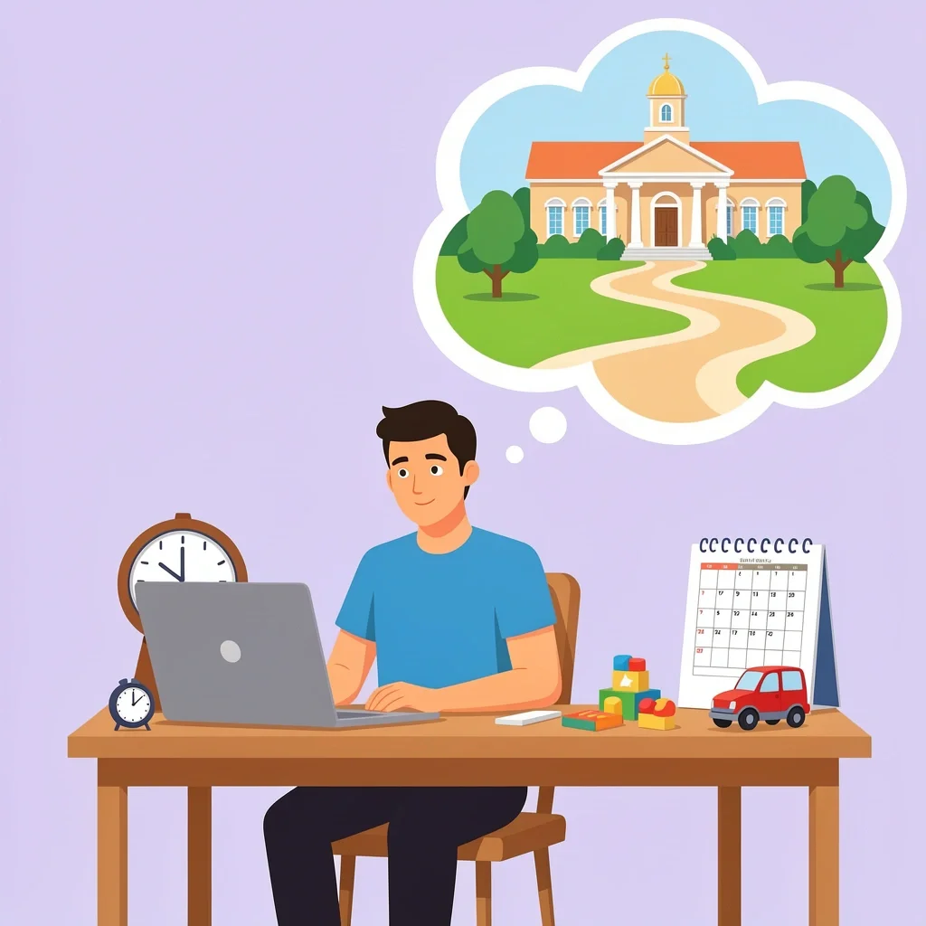 Personal Bandwidth in Wedding Planning Character with limited free time managing work and family while planning a wedding with a long timeline