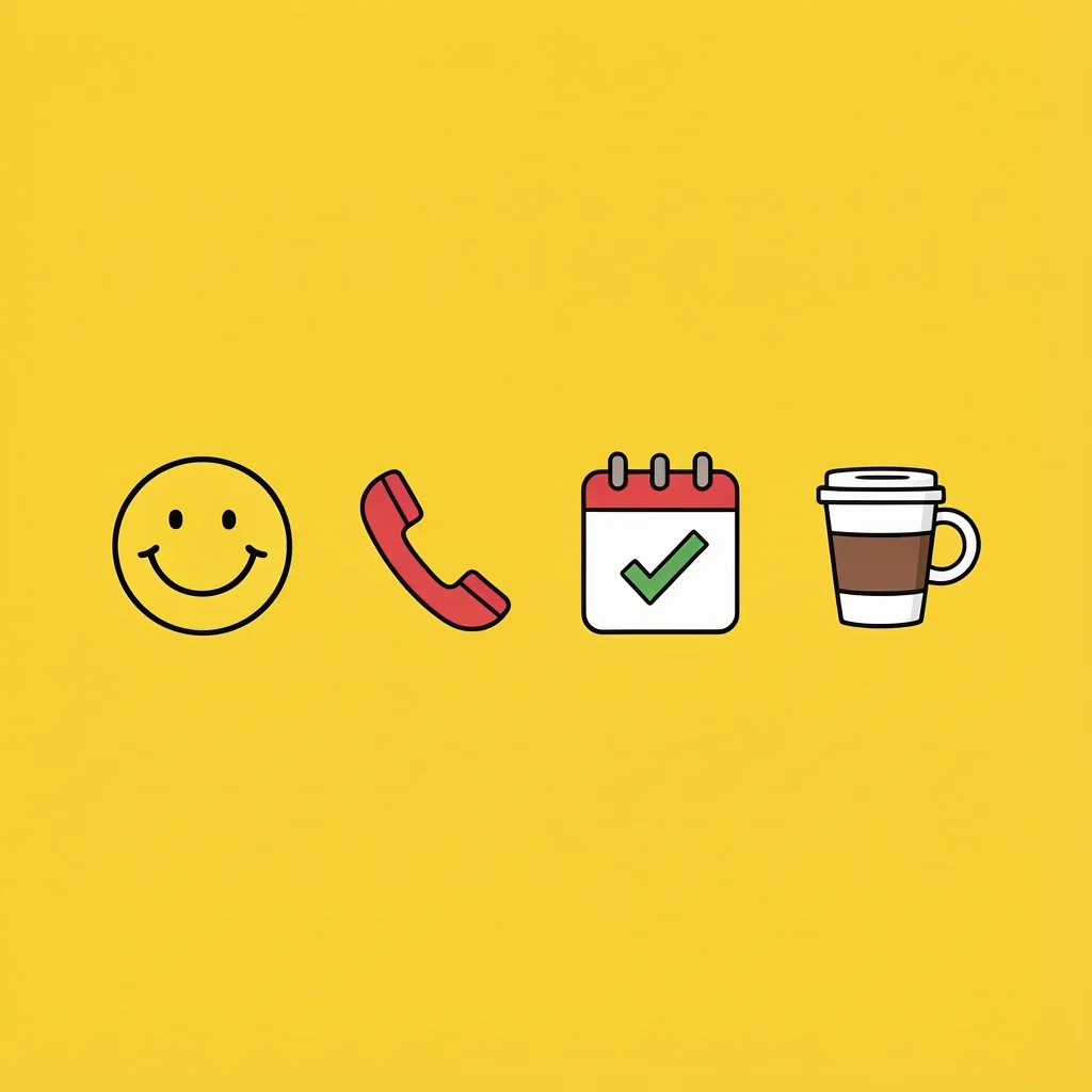 Marriage Disciplines Icons Four icons representing kindness, no phones, check-ins, and service