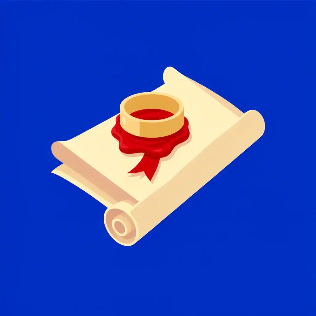 Biblical Betrothal as Binding Promise Open scroll with red wax seal and engagement ring representing biblical betrothal as binding promise