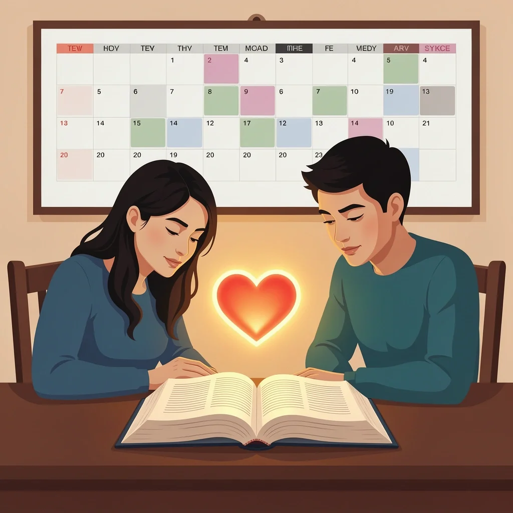 Devotional vs Schedule Couple focusing on devotional instead of busy schedule