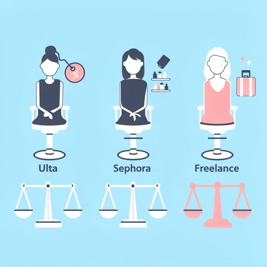 Ulta vs Sephora vs Freelance Makeup Artist Side-by-side comparison of Ulta, Sephora, and freelance makeup artist options for bridal