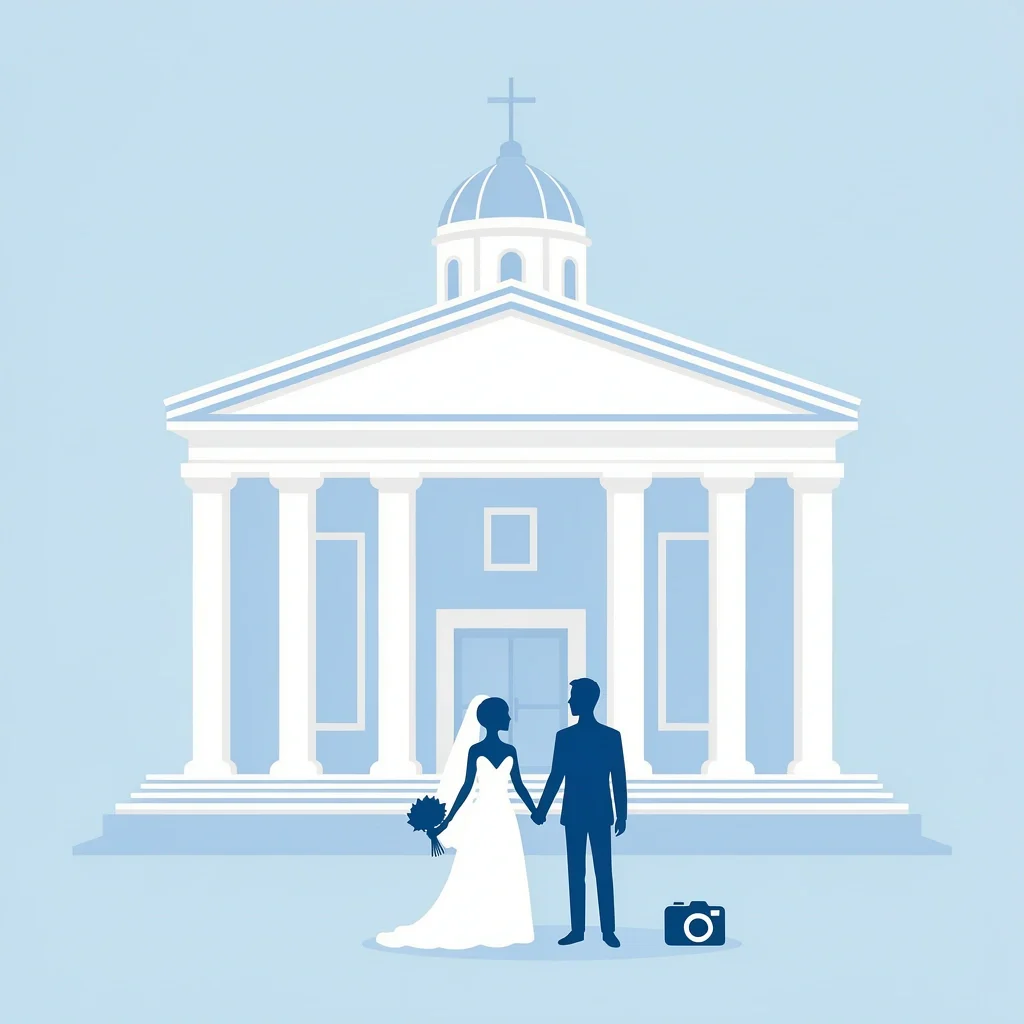 Urban Courthouse Elopement Courthouse building with couple silhouettes for urban elopement packages in Texas